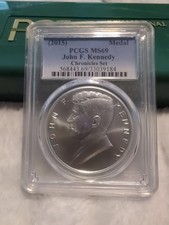 (2015) MS70 1 oz Silver Medal John F Kennedy Coin and Chronicles NGC