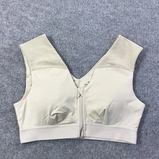 Tommie Copper Sports Bra Womens Large Shoulder Support Zip Front Athletic Gym