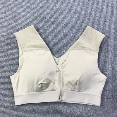Tommie Copper Sports Bra Womens Large Shoulder Support Zip Front Athletic Gym