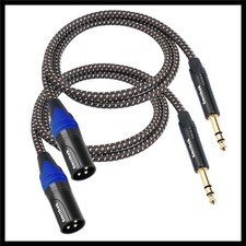 Nylon Braided XLR to 1/4 Inch Cable Balanced Microphone Patch Cable 6.6ft