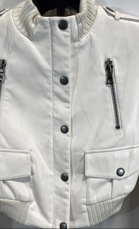 Женская белая куртка-бомбер Alice + Olivia размер S - Изображение 2 из 4