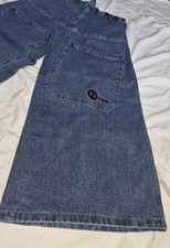 Vintage Y2K D Lux JNCO Style Wide Leg Big Pocket Blue Jeans Raver Skater