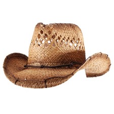 Straw Cowboy Cowgirl Hats for Women Men Summer Beach Sun Hat Panama Woven Straw