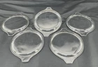 Lot of 5 Pyrex 470-C Clear Glass Casserole Replacement Lids Vintage Used