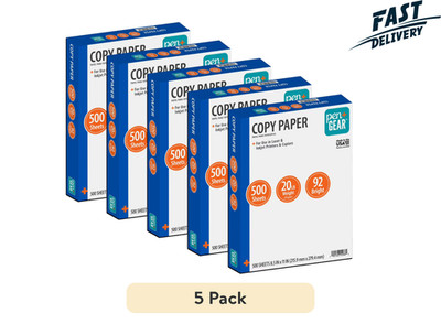 Pen + Gear Copy Paper, 8.5'' x 11'', 92 Bright, 20 lb., 5 Reams (2,500 Sheets)
