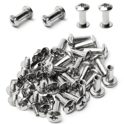 Juvielich Binding Screws Posts Fit for 1/8''4mm Hole Dia, 20 Sets Male M4 x 10...