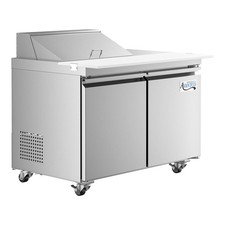 48" 2 Door Stainless Steel ADA Height Refrigerated Sandwich Prep Table with Work
