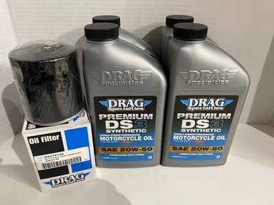HD OIL CHANGE PACKAGE DRAG SPECIALTIES PREMIUM FULL SYNTHETIC 20W-50 & FILTER