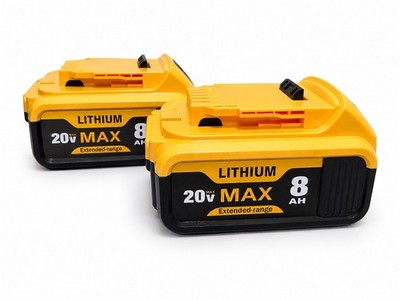 2x 20V MAX Extended-range 8Ah Li-Ion Power Tool Batteries, Yellow, Open Box