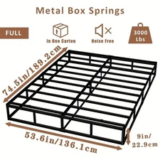 Box Spring 9" in Steel Mattress Bed Foundation Folding Full Size