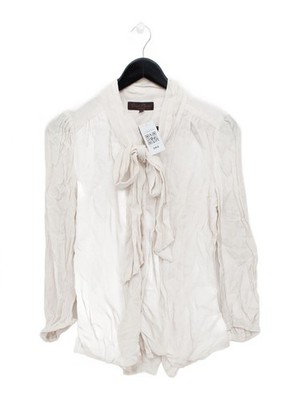 Tolle schlichte Damen Bluse M creme 100% Viskose Langarm Kragen Basic