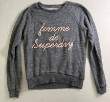 SUPERDRY sweatshirt femme de Superdry graphic gray pullover small