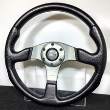 Genuine Momo Race Steering Wheel 350mm Leather Silver Spoke 2006 Complete Set Genuine Momo Race Steering Wheel 350mm Leather Silver Spoke 2006 Complete Set