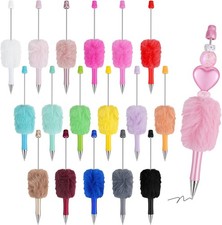 18 Retractable Fluffy Bead Pens, Colored Ballpoint Pen Set for Writing  Gifts