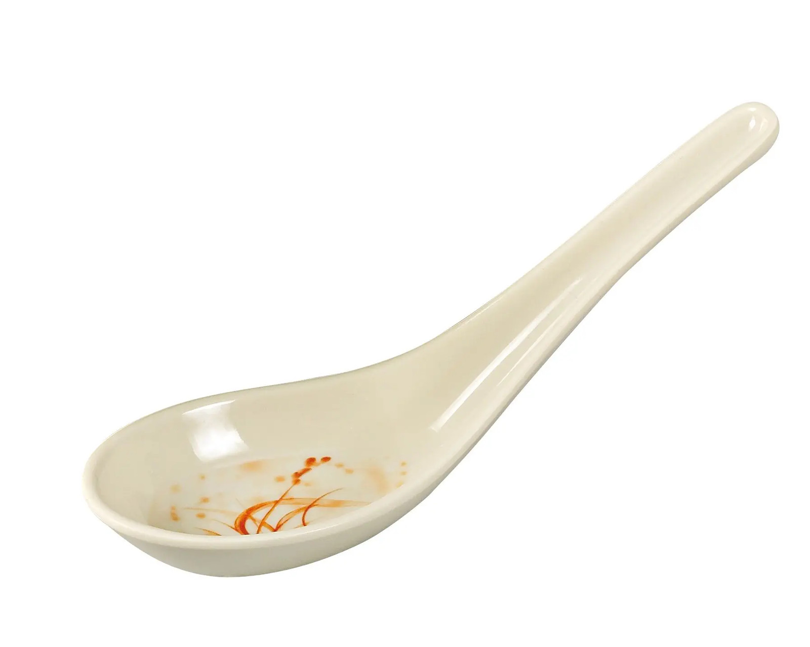 Yanco China OR-7001 Orchis Asian Pattern Melamine 5.5" Wonton Soup Spoon - 6 Doz