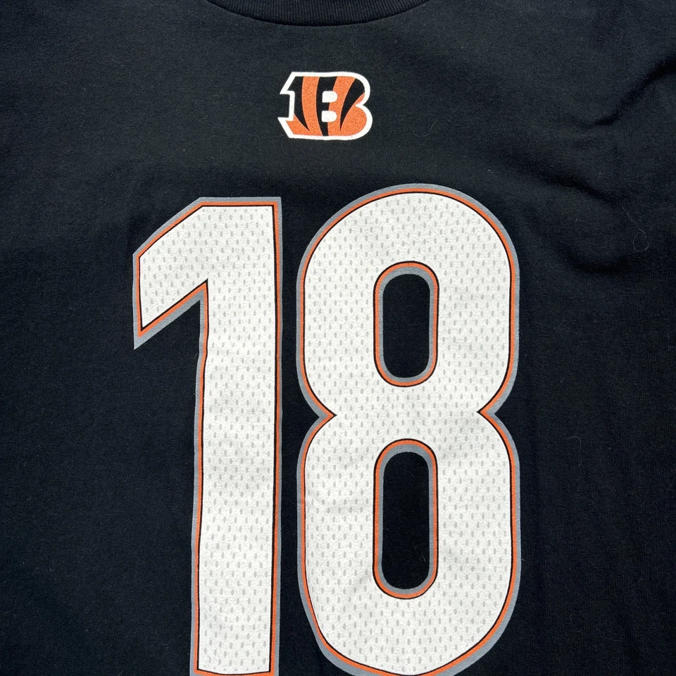 Camisa Cincinnati Bengals Verde 18 Para Hombre XL Negra Manga Larga NFL Majestuosa Foto 4 de 4