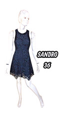 Sandro Taille 36 Superbe robe doublée noire sans manches femme
