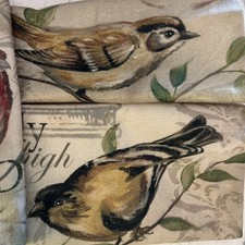 Set of 4 French Country 18  Square Occasional Pillow Cover Woodland Birds