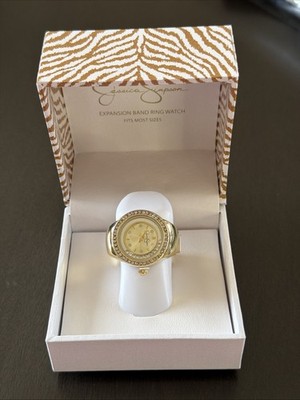 Jessica Simpson Gold Stretch Fit Women s Ring Watch