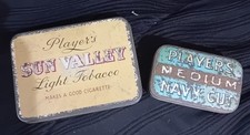 Vintage Player's Navy Cut Medium Tobacco Tin.Players Sun Valley Light Tobaco Tin