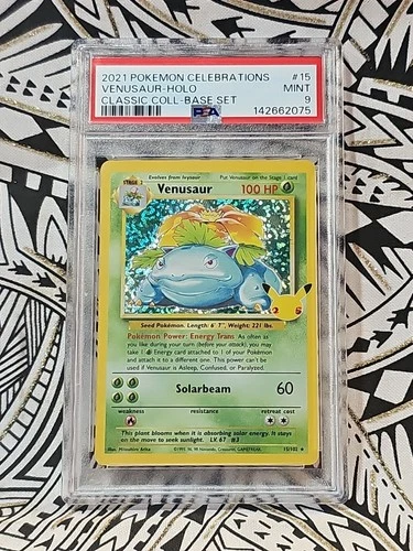 Venusaur #15 Pokemon TCG 2021 Celebrations PSA 9 Mint Classic Collection