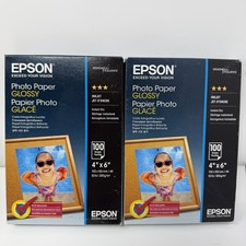 2 Pack Epson Inkjet Glossy Photo Paper 4x6" 100 Sheets 102x152m C13S042547 200gs