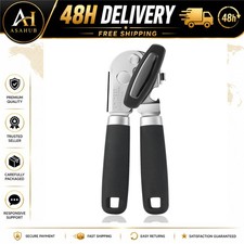 UHIYEE Manual Can Opener with Magnet Bottle Opener Black