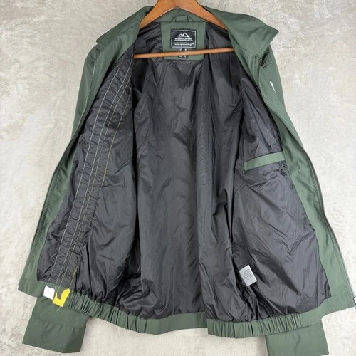 Outdoor Jacket Mens Medium Green Full Zip Racing Style Windbreaker CAB Patch image 4
