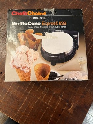Chef's Choice International Waffle Cone Express 838, Makes Homemade Sugar Cones