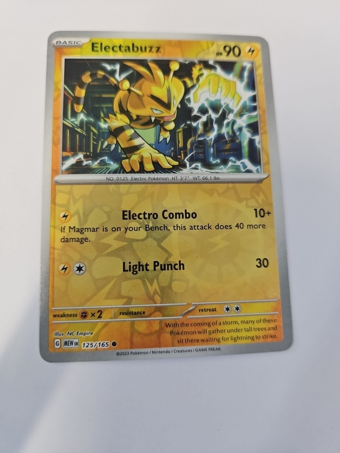 Pokemon Cards Electabuzz 125/165 151 Reverse Holo Mint Card