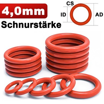 Silikon O Ring 4 - 72 mm Schnurstärke 4,0mm Dichtring O Ringe Lebensmittelecht