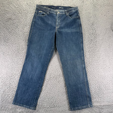 Lee Jeans Women's 16 Blue Cotton Denim Straight Leg Travel Workwear Stretch