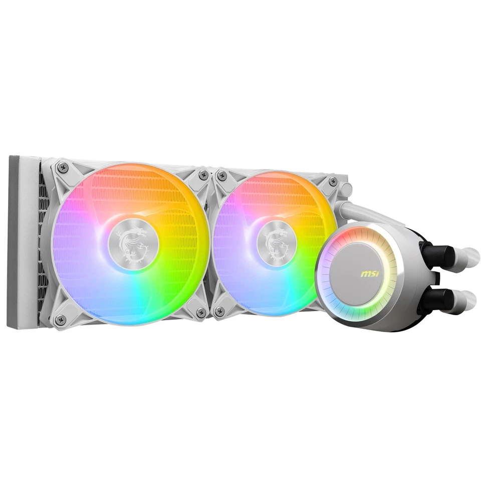 MSI Dissipatore MAG CORELIQUID E240 Bianco con RGB e Ventole da 120mm - Immagine 2 di 4