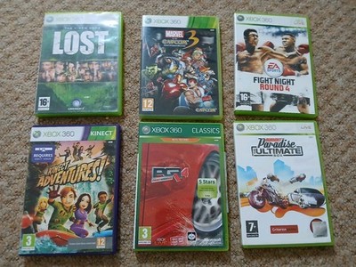 Xbox 360 Spiele Bundle x6 Fight Night Lost Bur Out Marvel vs Capcom und mehr