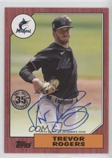 2022 Series 1 1987 Topps Baseball Red 12/25 Trevor Rogers #87BA-TR Auto 2x4