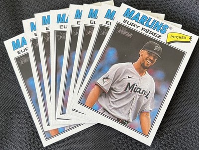 2026 Topps Heritage - #18 - Eury Perez - Marlins - Lot Of 8 - NM/M