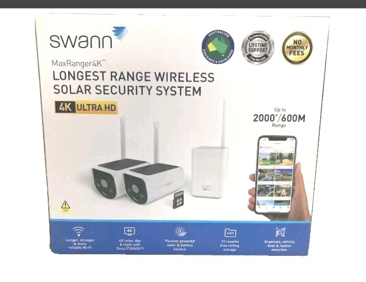 Swann MaxRanger4K Solar 2 Camera 8 Channel Wireless Security