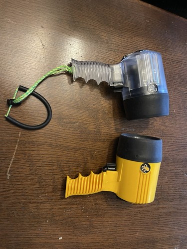 TWO Scuba Ikelite RCD Underwater Flashlight - Dive Lights - Yellow & Clear