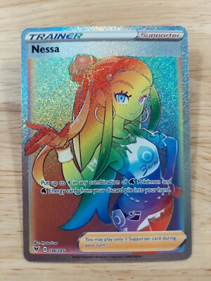 Nessa 196/185 Vivid Voltage NM Full Art Secret Rainbow Rare Pokemon Card | eBay Nessa 196/185 Vivid Voltage NM Full Art Secret Rainbow Rare Pokemon Card | eBay