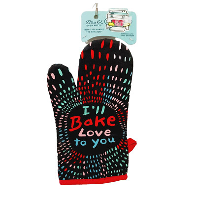 Blue Q Oven Mitt Kitchen I'll Bake Love to You Baking Cookie Cake Cotton NWT NEW