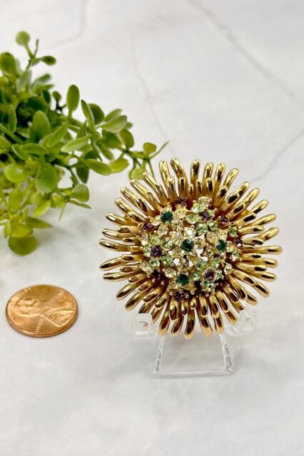 Vintage Signed/Numbered Marcel Boucher Multi-Color Rhinestone Starburst Brooch Vintage Signed/Numbered Marcel Boucher Multi-Color Rhinestone Starburst Brooch
