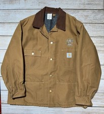 Vintage Carhartt 6BLC Blanket Lined Chore Coat Brown Sz 50 Jacket USA Made