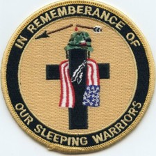 SLEEPING WARRIORS Marines Army Navy Air Force MEMORIAL MILITARY POLICE PATCH
