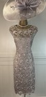 Gina Bacconi UK 14 Latte Lace Overlay Fitted Sleeveless Occasion Dress Wedding