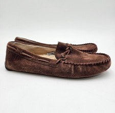 UGG Dakota Dark Brown Suede Sheepskin Moccasins Moc Slippers - Womens Size US 8