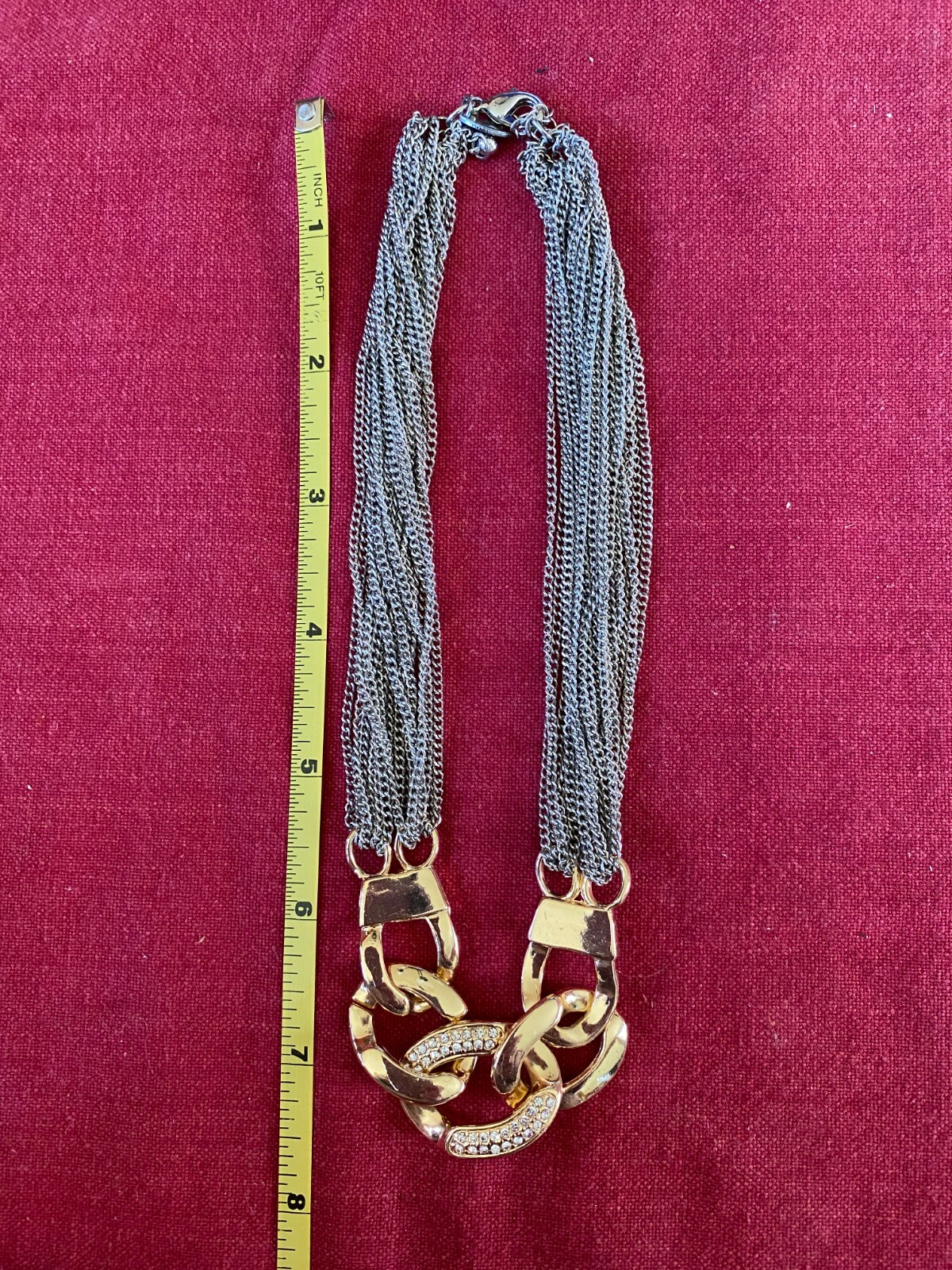 Multi Strand Chain Drape Statement Collar Necklac… - image 9