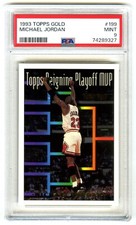 MICHAEL JORDAN~RARE POP 231~1993 TOPPS GOLD PLAYOFF MVP PSA-9 MINT NBA CARD #199