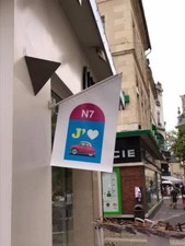 RN7 Nationale 7 Fanion 82cm, UNE seule Face avec Logo N7 (Sans le Support) RN7