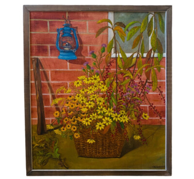 Vintage 1971 Pennsylvania Listed G Niles Daisies Still Life Oil Painting 31 H