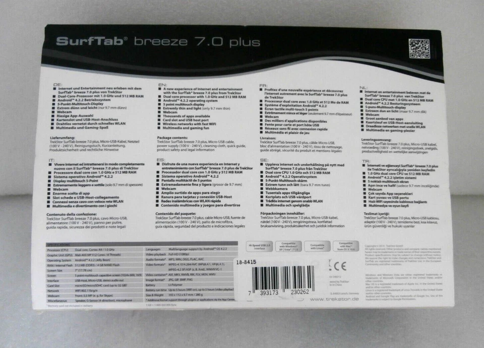 TREKSTOR SurfTab Breeze 7.0 7" Android Tablet 4 GB  512MB RAM SD Card - Image 2 of 4